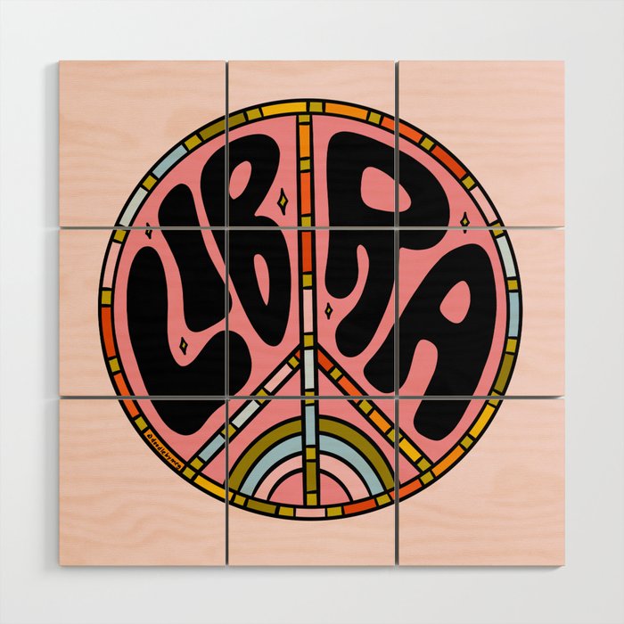 Libra Peace Sign Wood Wall Art