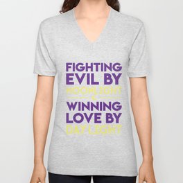 Fighting Evil By Moonlight V Neck T Shirt