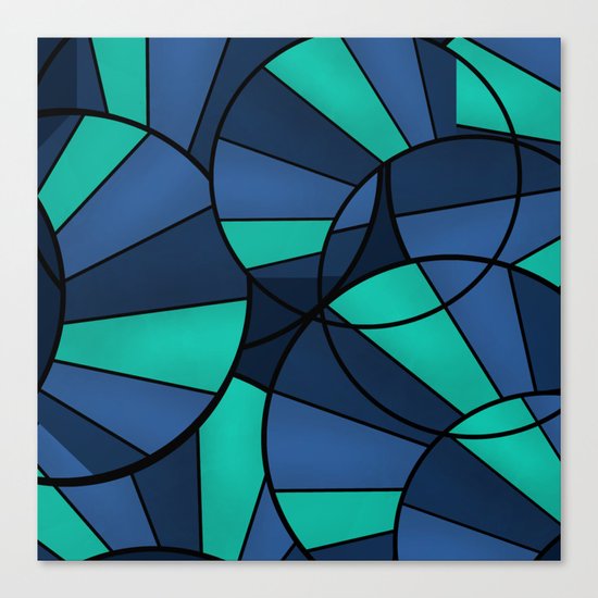 With blue turquoise and black abstract pattern . Canvas Print