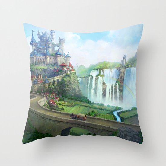 epic fantasy castle Throw Pillow