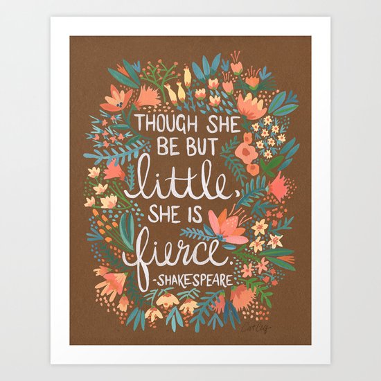 Little & Fierce on Kraft Art Print