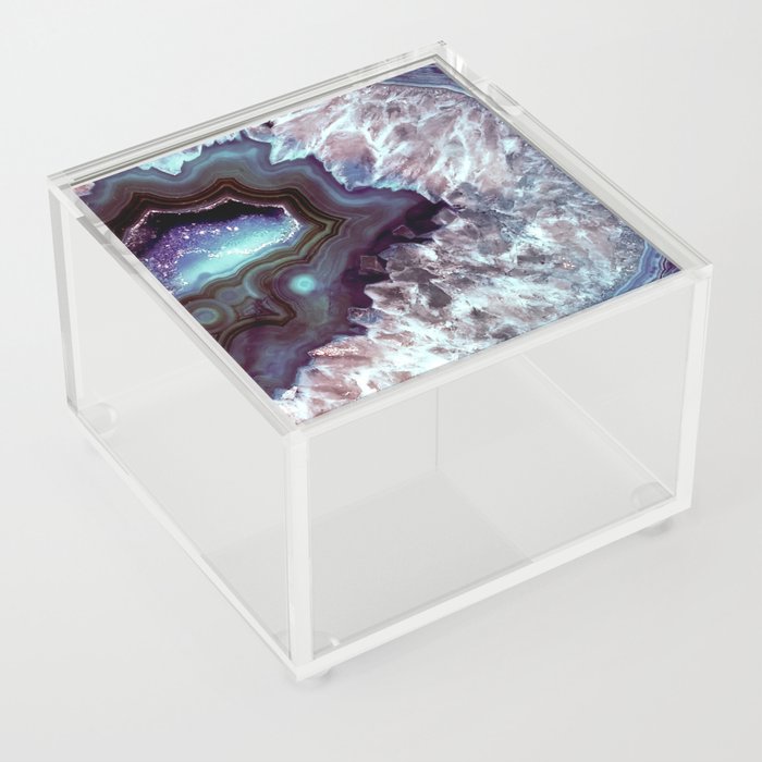 Ocean Blues Quartz Crystal Acrylic Box