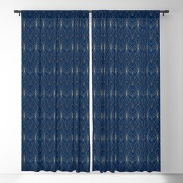 Navy Blue Art Deco Blackout Curtain