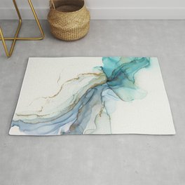 Abstract Jellyfish Alcohol Ink Painting Rug