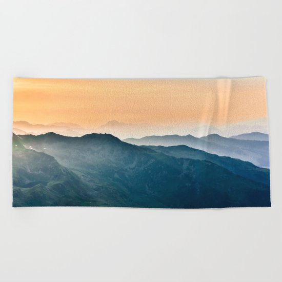 Early Morning Mountains Beach Towel