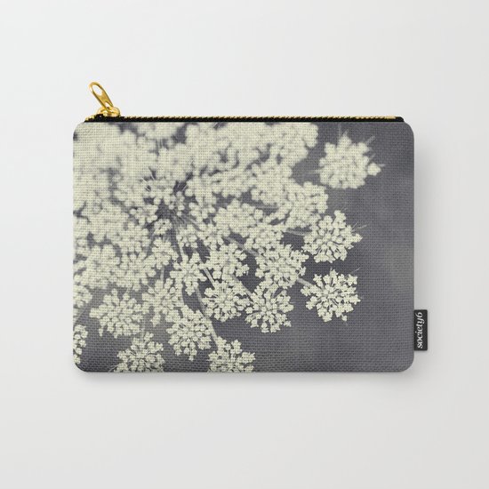 Black and White Queen Annes Lace Carry-All Pouch