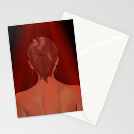 Girl in the Red Light Stationery Card