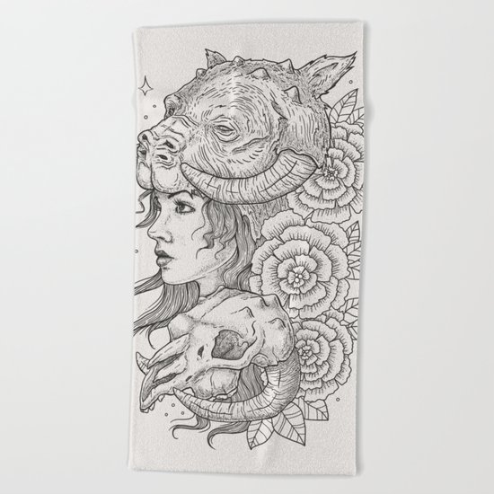 Tauntaun Girl Beach Towel