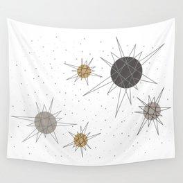 Atomic Stars Neutral Wall Tapestry