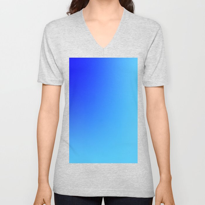 62  Blue Gradient 220506 Aura Ombre Valourine Digital Minimalist Art V Neck T Shirt