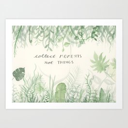 Collect Moments foliage watercolor Art Print