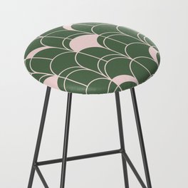 Art Deco Pink and Green Arches Bar Stool