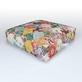sarilmak patchwork Outdoor Floor Cushion | Paisley, Diamonds, Spot, Flowers, Vintage, Turkish, Curated, Patchwork, Graphicdesign, Boho 