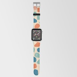 Ink Dot Mosaic Pattern in Muted Retro Teal Blush Orange Apple Watch Band