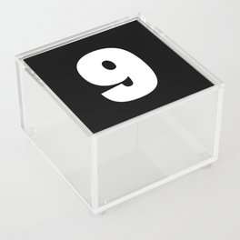 9 (White & Black Number) Acrylic Box