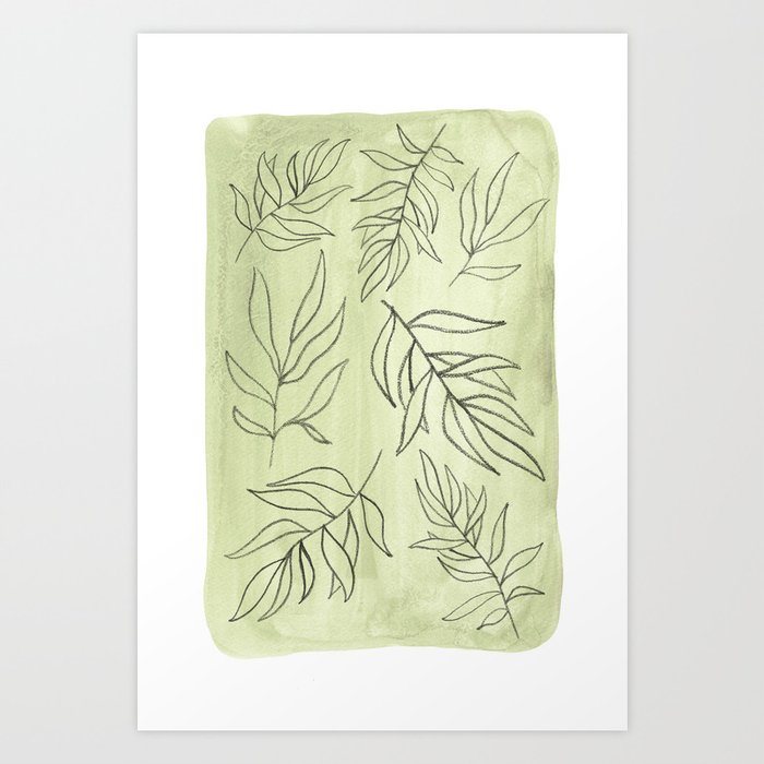 Soft green plants Art Print