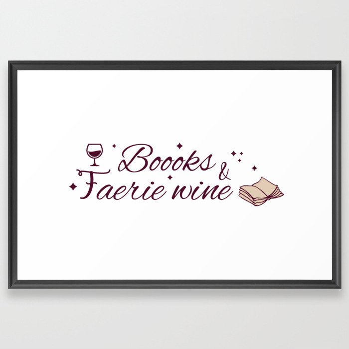 Books & faerie wine Framed Art Print