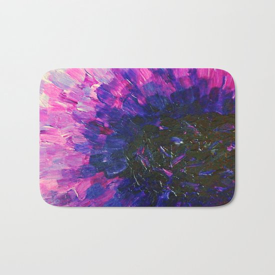 VACANCY - LIMITLESS Bold Eggplant Plum Purple Abstract Acrylic Painting Floral Macro Colorful Void Bath Mat