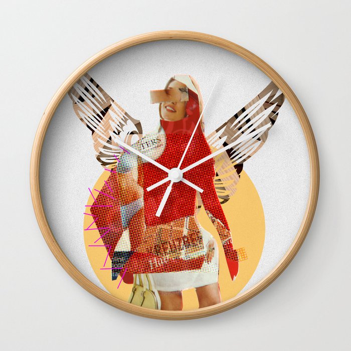 Build a Woman - Cut and Glue · Flying Farb Ina · White Version Wall Clock