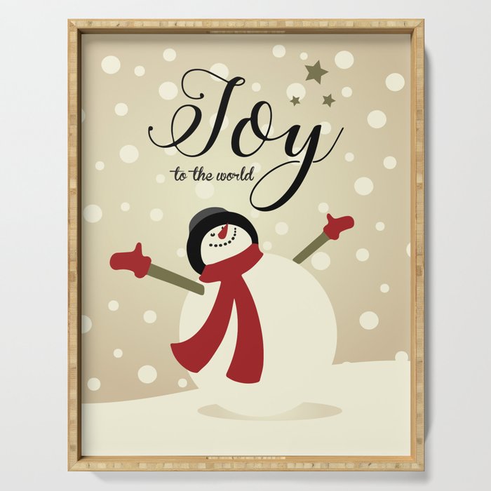 Snowman's Joy To The World Serving Tray