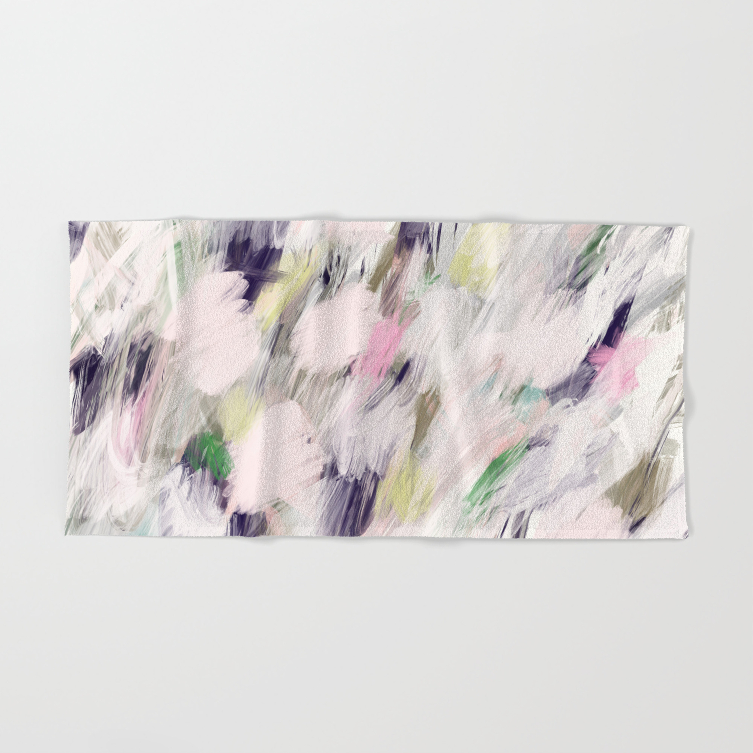 Paris Flowers Abstract Acrylic Art Hand Bath Towel By