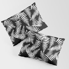 Black And White Fern Leaf Pattern Pillow Sham