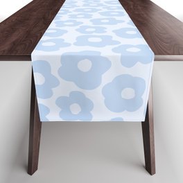 Simple Flowers, Light Blue Table Runner