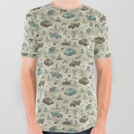 Little Green Toy Soldiers All Over Graphic Tee
