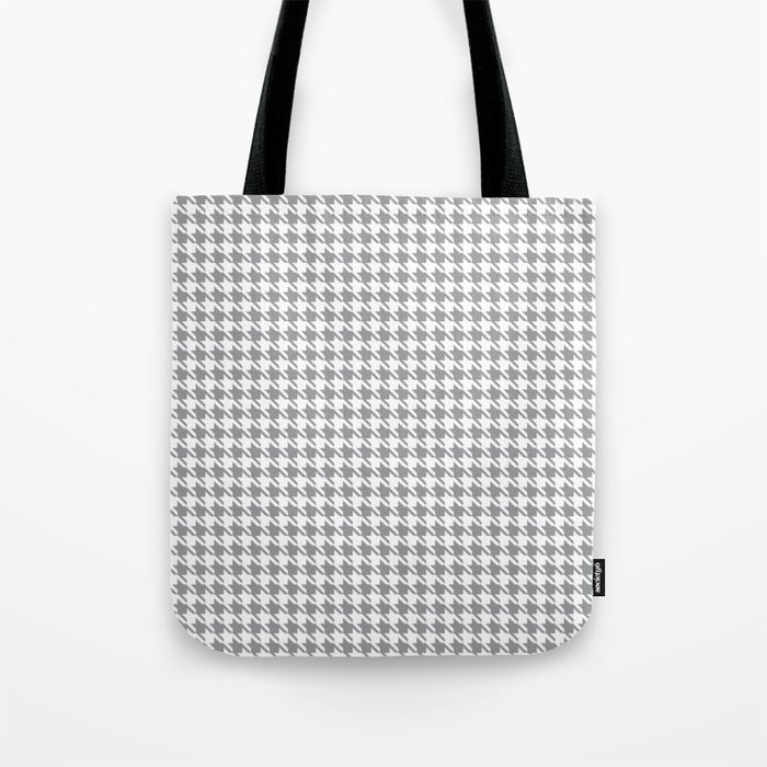 PreppyPatterns™ - Modern Houndstooth - Silver Gray and White Tote Bag