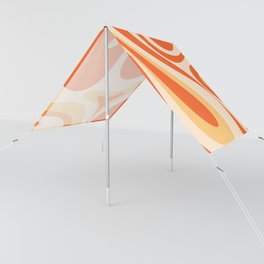 Mod Swirl Retro Abstract Pattern in Tangerine Cream Sun Shade
