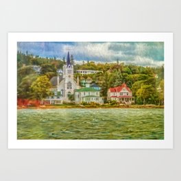 Along the shore Art Print