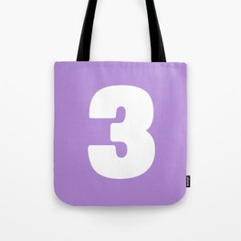 3 (White & Lavender Number) Tote Bag