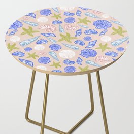 Seashell Print - Blue and green Side Table