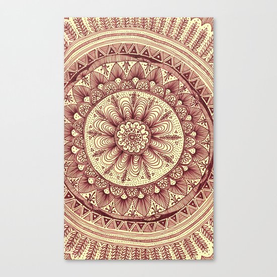 mandala: maroon Canvas Print