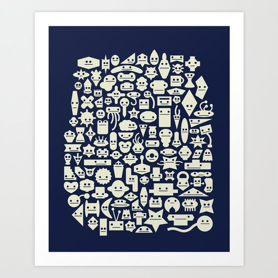 Shapes With Faces Art Print