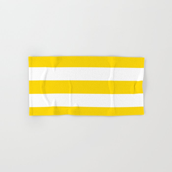 Yellow and white discount striped bath towels
