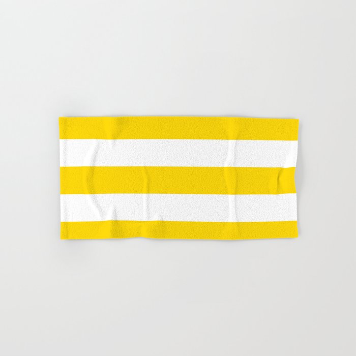 Sunshine Yellow and White Stripes Hand & Bath Towel