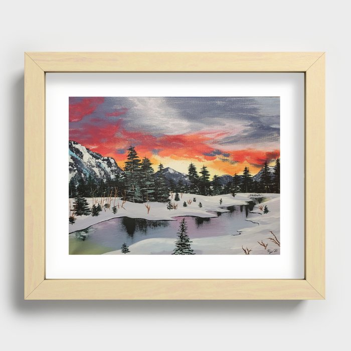 Winter Mountains Recessed Framed Print