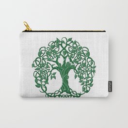 Tree of life green Carry-All Pouch | Hearts, Gaia, Forest, Treeoflife, Design, Tree, Celtic, Summer, Ink Pen, Leaves 