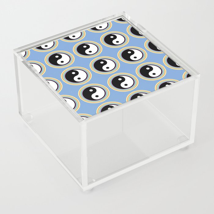 Hippie Yin Yang Pattern Acrylic Box