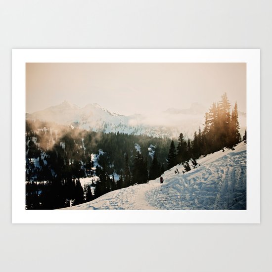 Winter Mountain Hike Art Print