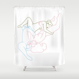 Throuple Threesome  Shower Curtain