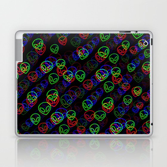 RGB Alien Outline Glitch Laptop & iPad Skin