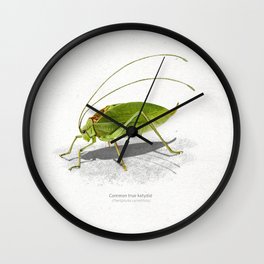 Common true katydid art print Wall Clock