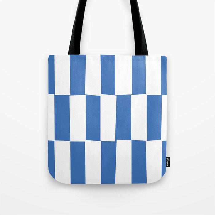 Modern royal blue and white trendy checker pattern Tote Bag