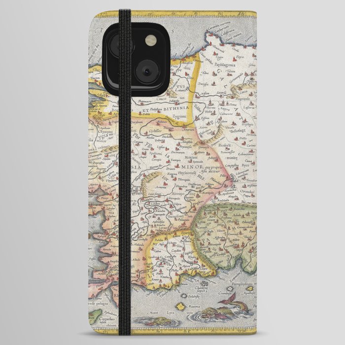 Turkey Map - Mercator - 1584 Vintage pictorial map iPhone Wallet Case