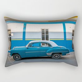 Blue vintage car in Trinidad Cuba Rectangular Pillow