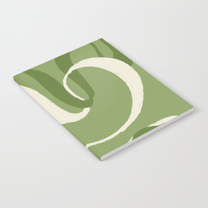 Green Abstract Line Art Notebook