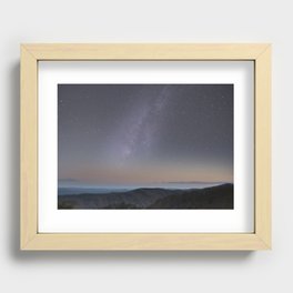 Long exposure in Blue Ridge Parkway with Milky Way in the horizon after the blue hour Recessed Framed Print