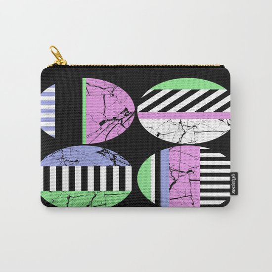 AMPS Uno - Abstract Marble Pastel Stripes Carry-All Pouch